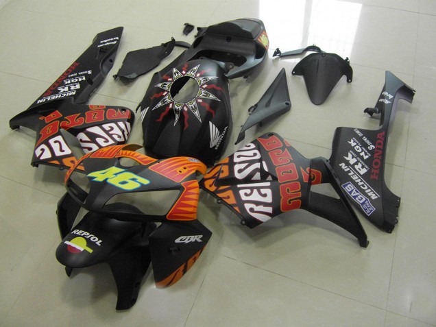 Rossi Negro Mate Carenado Moto Honda CBR 600 RR 05-06 Rossi Negro Mate Carenado Moto Honda CBR 600 RR 05-06