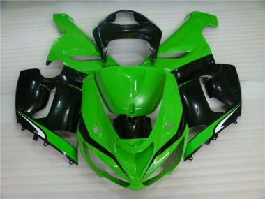 Verde Blanco Negro Carenado Moto Kawasaki ZX6R 05-06