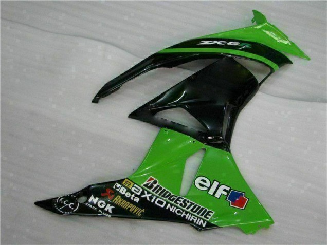 Verde Negro ABS Moto Plástico Kawasaki ZX6R 09-12 Verde Negro ABS Moto Plástico Kawasaki ZX6R 09-12