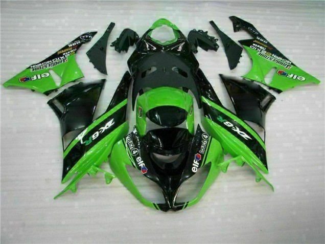 Verde Negro ABS Moto Plástico Kawasaki ZX6R 09-12 Verde Negro ABS Moto Plástico Kawasaki ZX6R 09-12