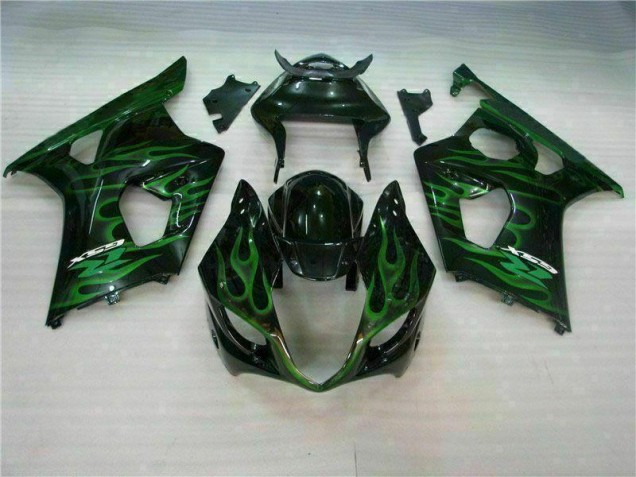 Verde Negro Carenado Moto Suzuki GSXR 1000 K3 03-04 Verde Negro Carenado Moto Suzuki GSXR 1000 K3 03-04