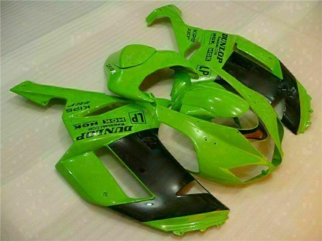 Verde Negro Dunlop Carenado Moto Kawasaki ZX6R 07-08