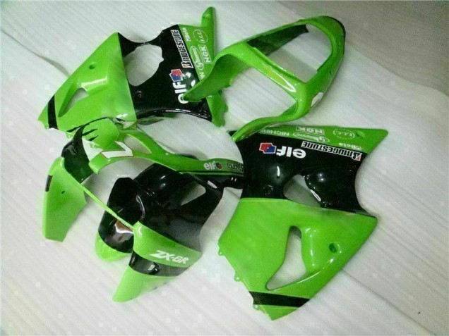 Verde Negro Inyección Kit Carenado Moto Kawasaki ZX6R 00-02 Verde Negro Inyección Kit Carenado Moto Kawasaki ZX6R 00-02