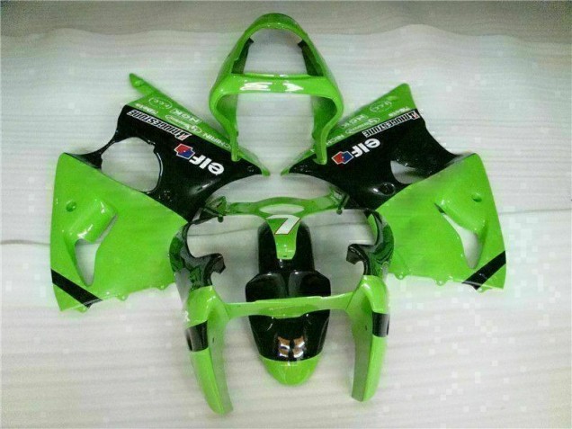 Verde Negro Inyección Kit Carenado Moto Kawasaki ZX6R 00-02 Verde Negro Inyección Kit Carenado Moto Kawasaki ZX6R 00-02