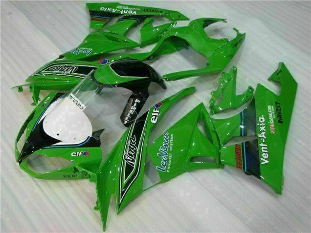 Verde Negro LeoVince Carenado Moto Kawasaki ZX6R 09-12 Verde Negro LeoVince Carenado Moto Kawasaki ZX6R 09-12