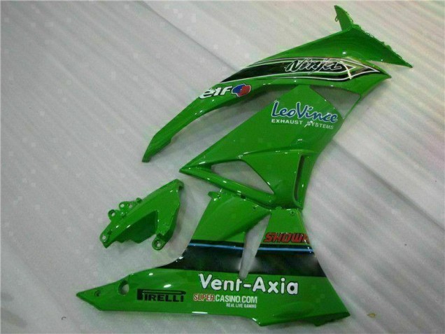 Verde Negro LeoVince Carenado Moto Kawasaki ZX6R 09-12 Verde Negro LeoVince Carenado Moto Kawasaki ZX6R 09-12