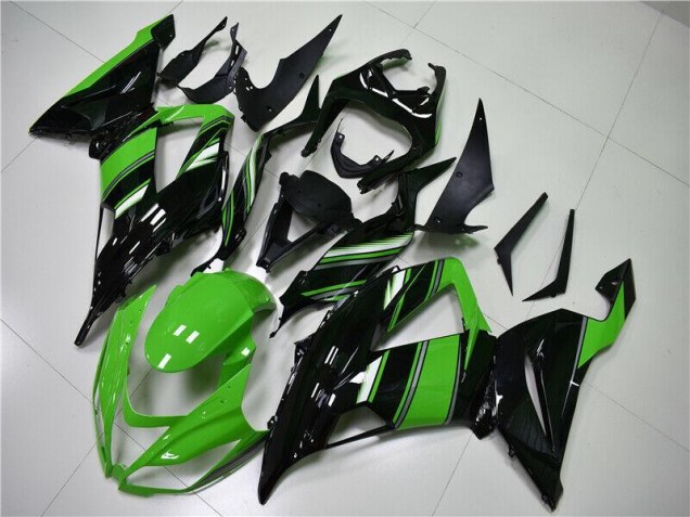 Verde Negro Plástica Moto Kawasaki ZX6R 13-18 Verde Negro Plástica Moto Kawasaki ZX6R 13-18
