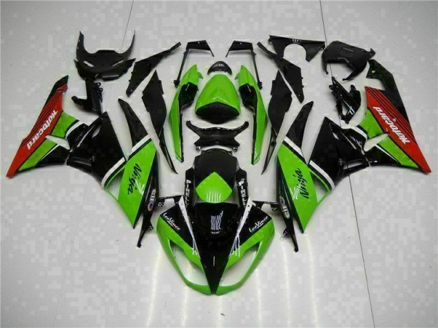 Verde Negro Rojo Carenado Moto Kawasaki ZX6R 09-12 Verde Negro Rojo Carenado Moto Kawasaki ZX6R 09-12