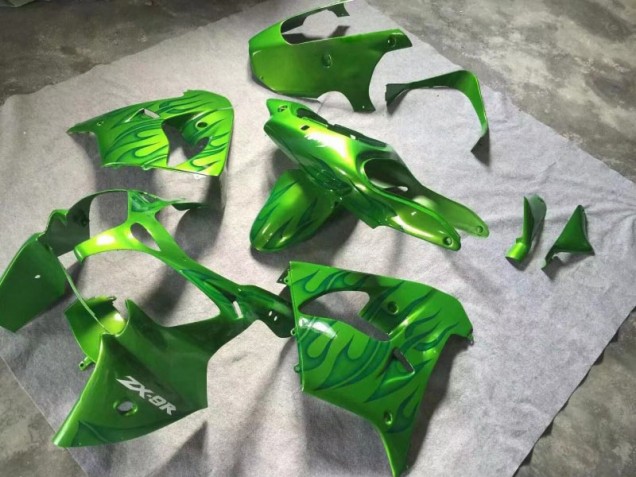 Verde Verde Llama Carenado Moto Kawasaki ZX9R 00-01